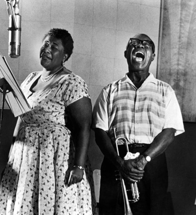 HistoryPictory's tweet photo. Ella Fitzgerald and Louis Armstrong https://t.co/fasGFjoq01