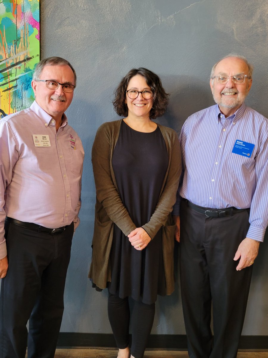 5970Rotary's tweet image. Today District Governor Don Meyer and his wife, Kris, visited the Fort Dodge Noon Rotary Club.  He is pictured here with Club President Teresa Naughton and Assistant District Governor Mark Dohms.