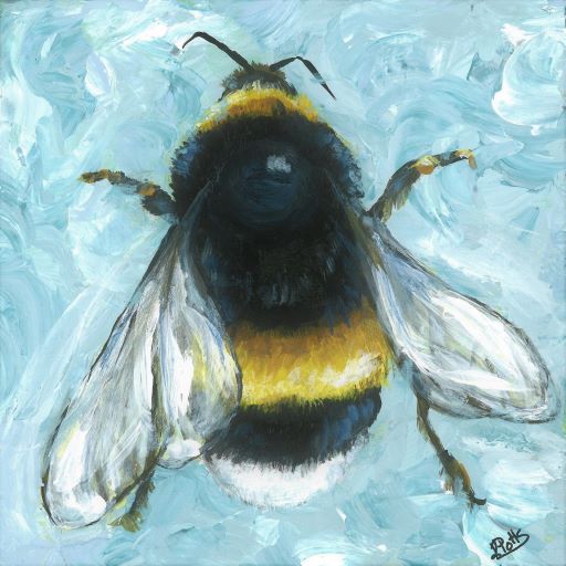 Two more bees from me. 6 x 6 acrylic on gesso board. I think I'm done now!
#bees #bumblebees #beeart #myart #acrylicpainting #smallpaintings