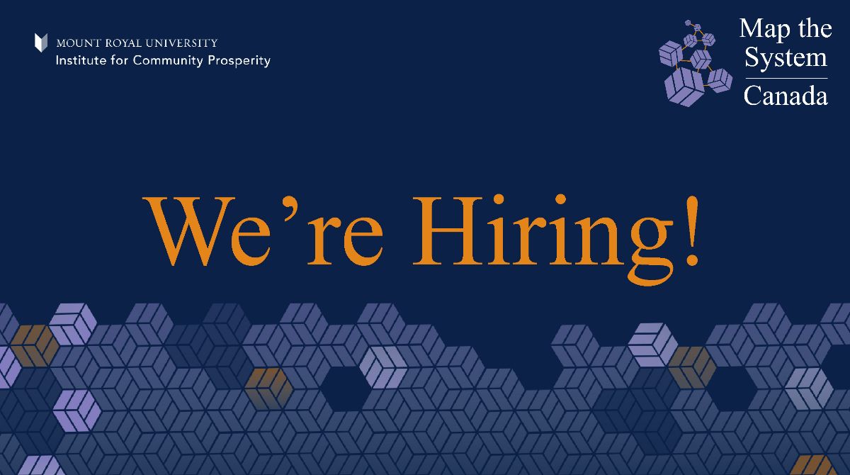 CPMRU's tweet photo. We're hiring at the Institute for Community Prosperity! 

Come join our team and lead the delivery of Map the System Canada for the next 3 years. Click the link below for full details. Applications close December 1st.
https://t.co/mWa2YbFSFw

#MapTheSystemCanada #MapTheSystem https://t.co/P7SmKrm63j