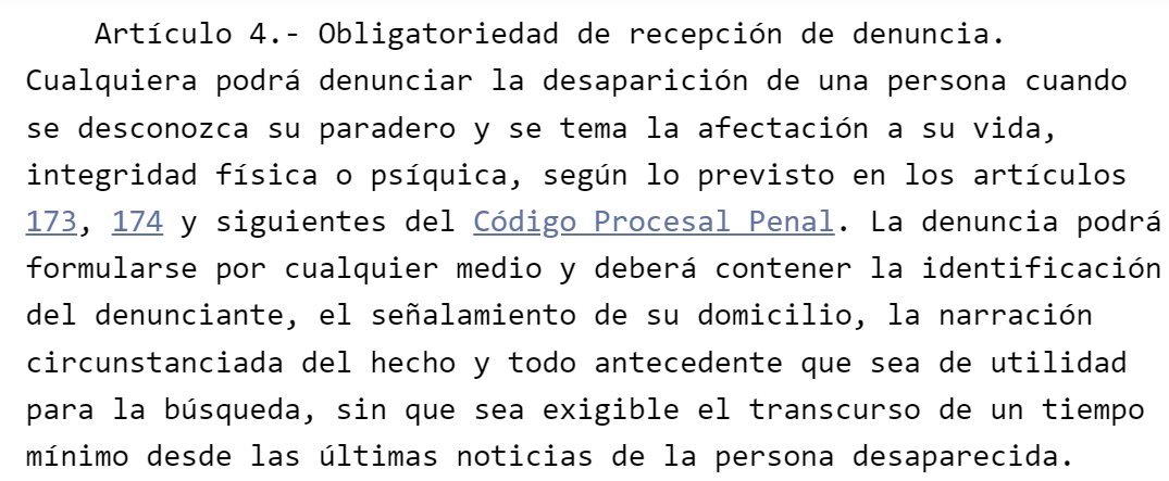 .🔴 Te lo recuerdo:
Recuerda! con un esfuerzo de <a href="/mariseka/">Marisela Santibáñez Novoa</a> <a href="/labkast/">Pablo Kast</a> <a href="/FDesaparecidos/">Fundacion_Desaparecidos_Chile</a> y <a href="/Personaschile/">Personas Extraviadas 🇨🇱#LeyExtraviados</a> 
Hoy esta Vigente Ley 21.500 Desaparecidos en chile.
Art4  ley vigente 21.500 indica.
la toma la denuncia es obligatoria para todo funcionario. NO es exigible un tiempo de espera