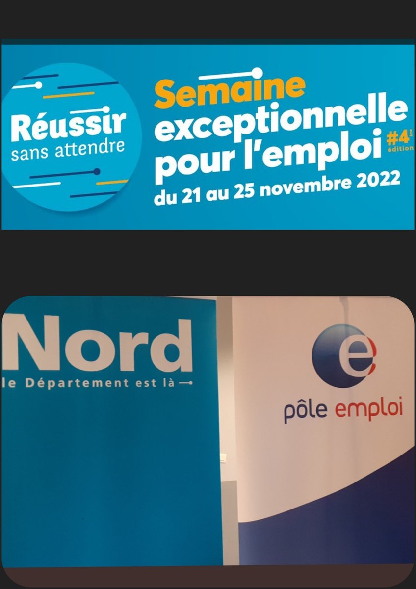 #J1 , #RéussirSansAttendre : Opérations de formation, de recrutements et de coups de pouce organisés tout au long de cette semaine : une mobilisation et une collaboration entre les équipes de @poleemploi et <a href="/departement59/">Département du Nord</a> !
#douaisis 
<a href="/DuboisFranck12/">Dubois Franck</a> <a href="/BenrachedH/">Hedi Benrached</a> <a href="/MoriauxCath/">Catherine Moriaux</a>