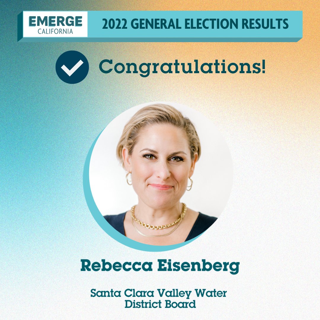 EmergeCA's tweet photo. ๐ฃ General Election WINS ๐ฃ
Congrats to #EmergeCA Alum candidates Alida Fisher for San Francisco Board of Education (@alidafisher), April Northrup for Belmont-Redwood Shores School Board (@AprilNorthrup1), and Rebecca Eisenberg for Santa Clara Valley Water District Board (@rle). https://t.co/mj8r6JBQ2g
