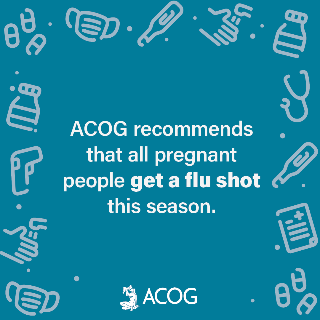 ACOGPregnancy's tweet photo. Numerous studies show that the flu vaccine is safe and effective during pregnancy. Learn the top three reasons to get the flu vaccine while pregnant: https://t.co/6DfrTc6i9M #ACOGFightsFlu https://t.co/ivmjwnZCq0