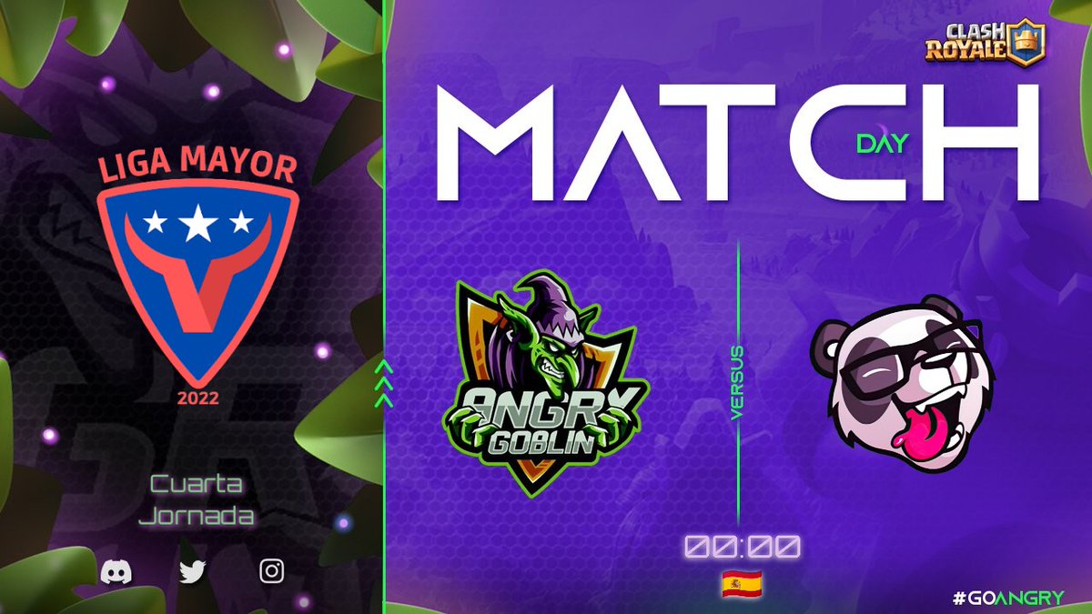 Angry Goblin (@_angry_goblin) on Twitter photo 🟪 GaMe DaY 🟩
Nueva semana
Nuevos retos!
Doble jornada para abrir la semana 🔥
Let's Go!
#GoAngry #ClashRoyale #Goblin
🏆 <a href="/bears_cup/">RedBearsCup</a>
🎟️ R2
🆚 <a href="/TMRaptors/">RaptorsGG</a> ❤️🤝
⏰ 22:30 🇪🇦
🏆 <a href="/ClashLgt/">LGT Clash Royale</a>
🎟️ R4
🆚 <a href="/PanditasEsports/">Panditas Esports 🐼</a>
⏰ 00:00 🇪🇦
🚨 instagram.com/stories/_angry… 🟪 GaMe DaY 🟩
Nueva semana
Nuevos retos!
Doble jornada para abrir la semana 🔥
Let's Go!
#GoAngry #ClashRoyale #Goblin
🏆 <a href="/bears_cup/">RedBearsCup</a>
🎟️ R2
🆚 <a href="/TMRaptors/">RaptorsGG</a> ❤️🤝
⏰ 22:30 🇪🇦
🏆 <a href="/ClashLgt/">LGT Clash Royale</a>
🎟️ R4
🆚 <a href="/PanditasEsports/">Panditas Esports 🐼</a>
⏰ 00:00 🇪🇦
🚨 instagram.com/stories/_angry…