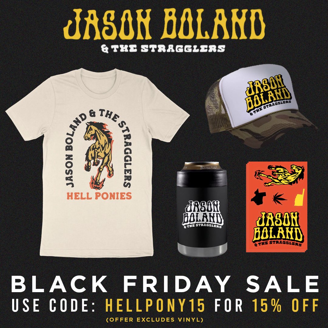 NOW thru Cyber Monday, get 15% off when you use code: HELLPONY15 🔥 Shop classics and new merch at …nbolandandthestragglers.myshopify.com