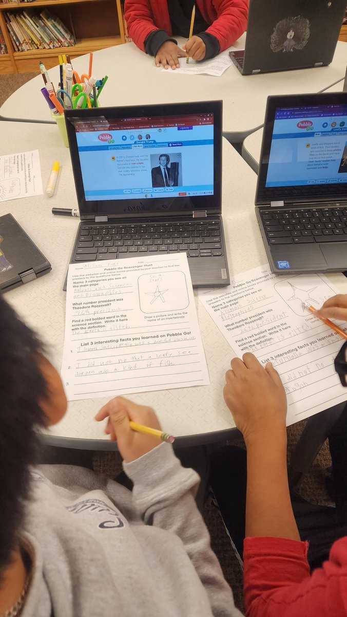 SeidlSTEAMspace's tweet photo. We love using @CapstonePub Pebble Go for research scavenger hunts. 4th grade loved being able to pick so many of the topics they learned about
#studentcentered #knowledgeconstructors https://t.co/sVpSBJ9mpy