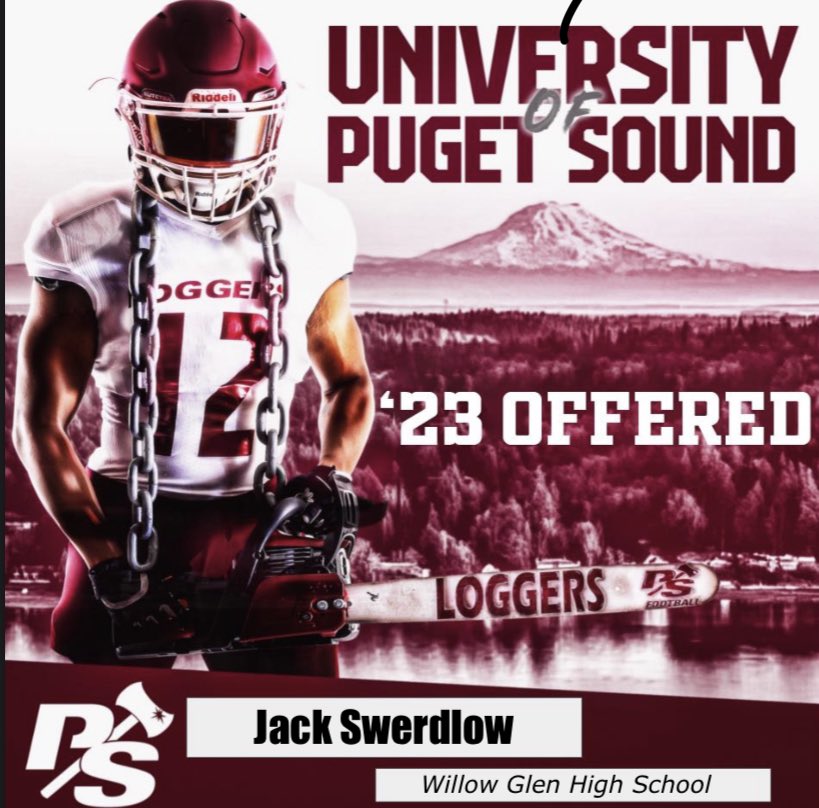 After a great conversation with <a href="/CoachCarskie/">David Carskie 🪓</a> I am grateful to announce I have received my first college offer from Puget Sound University #LoggerUp <a href="/jeffthomas4/">Jeff Thomas</a> <a href="/westcoastpreps_/">West Coast Preps</a> <a href="/GetSportsFocus/">GetSportsFocus</a> <a href="/wg_athletics/">Willow Glen Athletics</a>