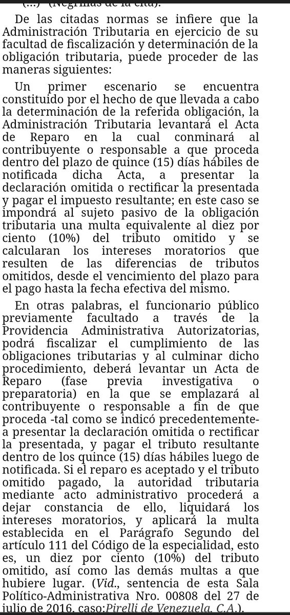 WilsonGomezGB's tweet image. Sentencia N° 00676 del 03/11/2022 Sala Político-Administrativa @TSJ_Venezuela Administración Tributaria. Facultad de fiscalización y determinación de la obligación tributaria. Acta de Reparo. Resolución Culminatoria. Multas. Art 185 y 186 COT 2001 🧐
historico.tsj.gob.ve/decisiones/spa…