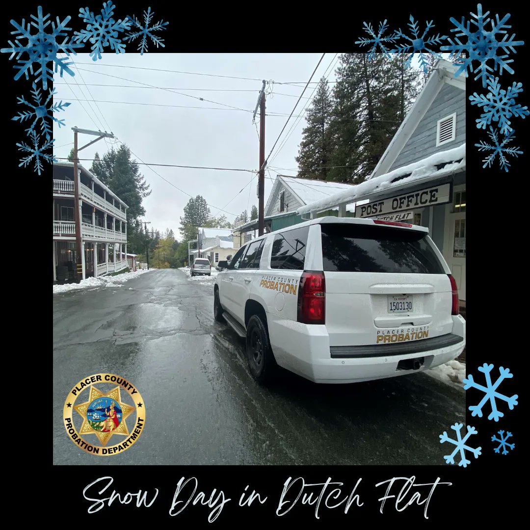PlacerProbation's tweet photo. Snow, rain, or shine, Probation is always out in your community. #placerprobation
#probationofficer
#probationofficers
#placercounty
#deputyprobationofficer
#snowday
#dutchflat https://t.co/pCTAOKlR7U