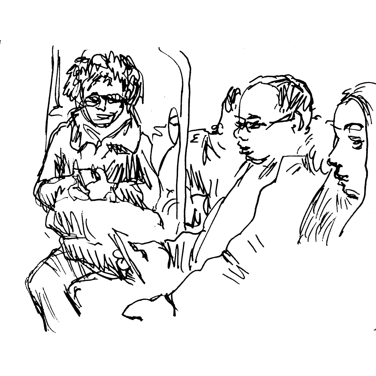 Jean_no's tweet photo. #dessinsSurLeVif #dansLeBus #auCafé
Et en bonus, des gens qui ne regardent pas leur téléphone : ils regardent le match (moi j'étais dos à l'écran). https://t.co/W0Zihfx7Wc