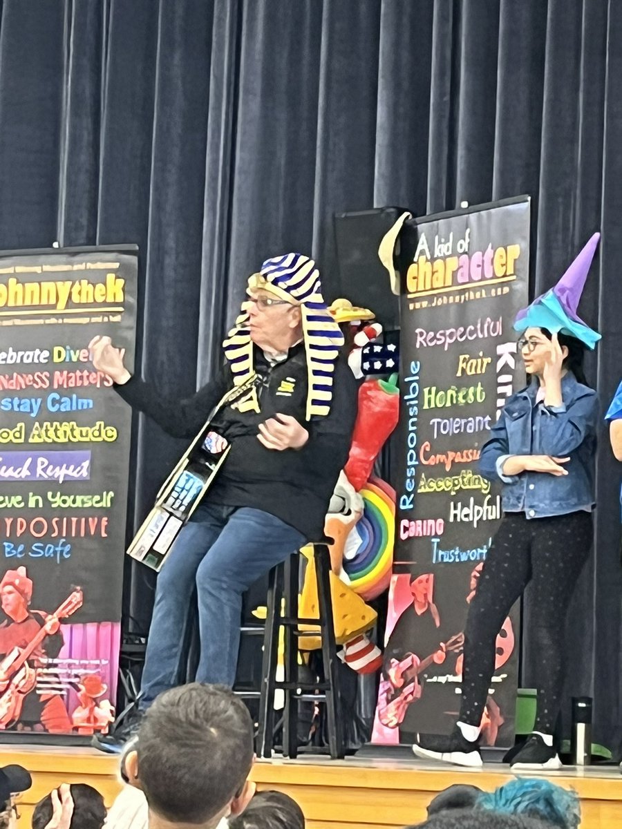 Johnny the K came to visit and used hats of all shapes and sizes to teach us about respect!