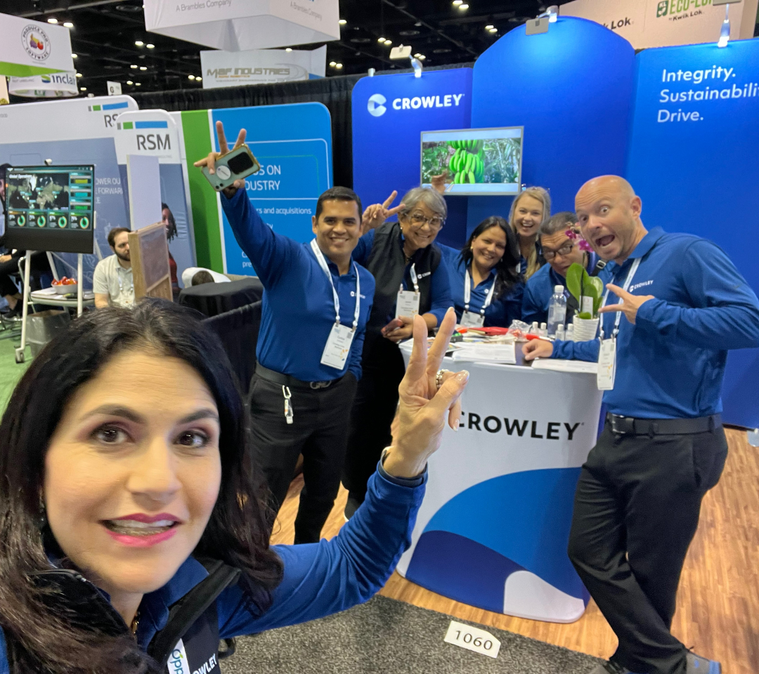 CrowleyMaritime's tweet photo. Our refrigerated experts attended the 2022 Global Produce &amp; Floral show. It was packed with vendors eager to learn about our services, equipment, &amp; technology, particularly our fleet of reefers equipped with Wireless Asset Management (WAM) cold-chain integrity tracking. https://t.co/ob98B60Ch9