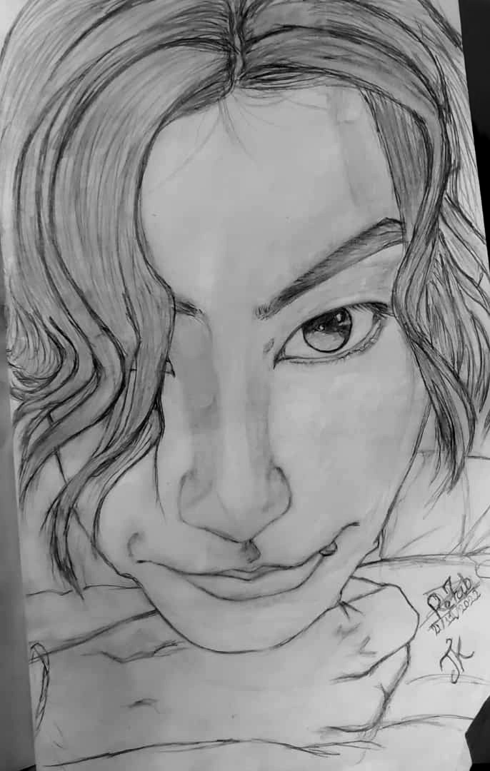 g7ema's tweet photo. @Jungkoo_gugkk Hello Jungkook, this drawing is not like the real picture, but it looks a little like you. I am not skilled in drawing, but it is somewhat https://t.co/WDxlyEbCU7