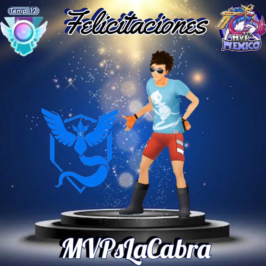 🏆 23° Leyenda MVP México  🏆

Muchísimas felicidades ✨ Berrinchitos 3000  ✨ un integrante más del team en conseguir el rango Leyenda de la temporada 12 💪🏻😎  Súper Crack 

MVP❤️
MVPsLaCabra  🥳 <a href="/LaCabraOficial/">Cesar Diaz</a>

#PokemonGO #GBL #MVPMéxico