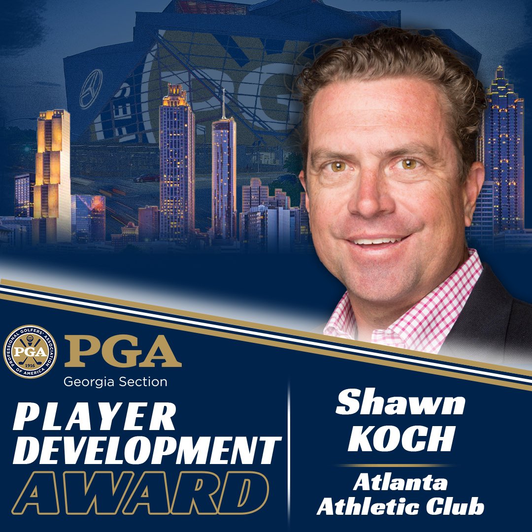 Georgia PGA (@georgiapga) on Twitter photo This years Player Development Award goes to <a href="/prokoch/">Shawn Koch</a>, PGA of <a href="/atlantaathclub/">Atlanta Athletic Club</a>! While also helping members at AAC, Shawn is also a Georgia PGA board member serving fellow PGA members in the Section! This years Player Development Award goes to <a href="/prokoch/">Shawn Koch</a>, PGA of <a href="/atlantaathclub/">Atlanta Athletic Club</a>! While also helping members at AAC, Shawn is also a Georgia PGA board member serving fellow PGA members in the Section!