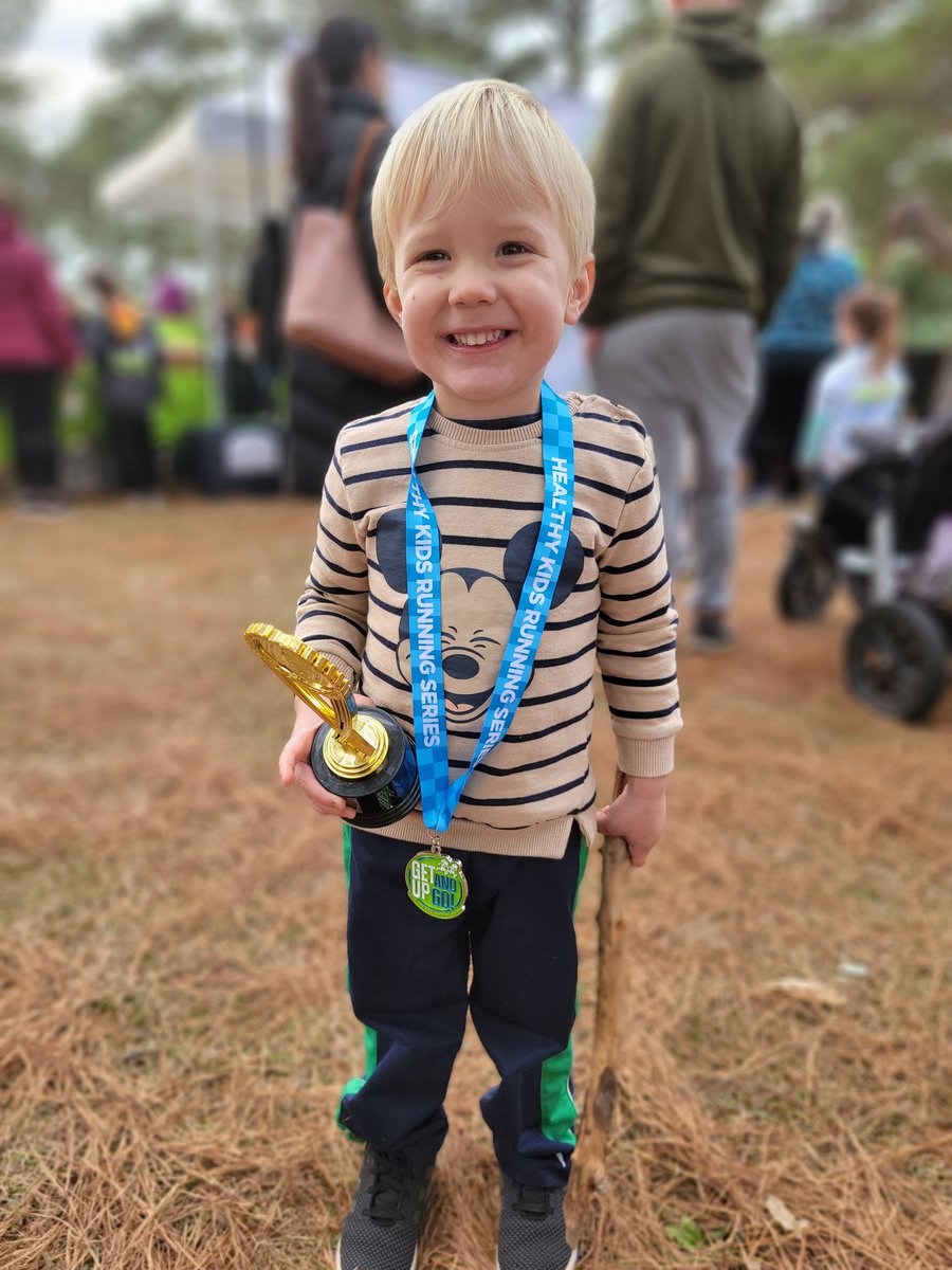 I always preach that youth sport is about fun and participation, winning doesn't matter. My 2-year-old didn't get the message, sure seems to enjoy the W. #50yddashchamp