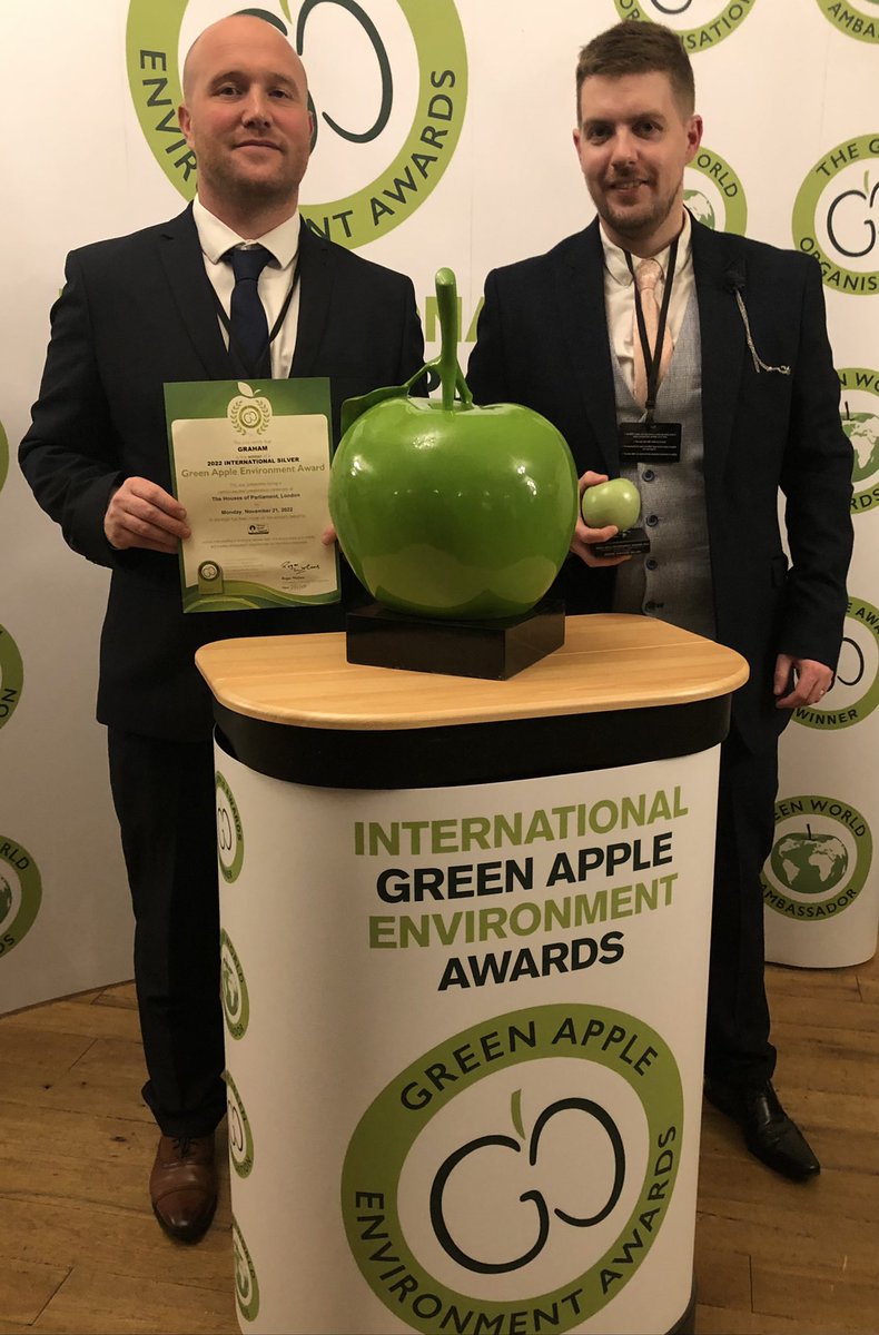 TheGreenOrg's tweet photo. @GRAHAMGroupUK picked up two Silver Green Apple Awards at todays ceremony for environmental best practice which was hel at The @HouseofCommons Congratulations!
#Awards #winner #finalists #GAA2022 #London #environmentalendeavour #environmentalbestpractice https://t.co/nT4JKHObMr