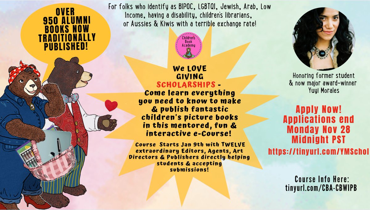 having__hope's tweet photo. Children's Book Academy still has scholarships available for their amazing course starting soon. I loved attending last year!
Scholarship: https://t.co/0Zjx5RFs3e
Course information here: https://t.co/hQM5cVopii
#CBWIPB23 https://t.co/gBDdE8Ilml