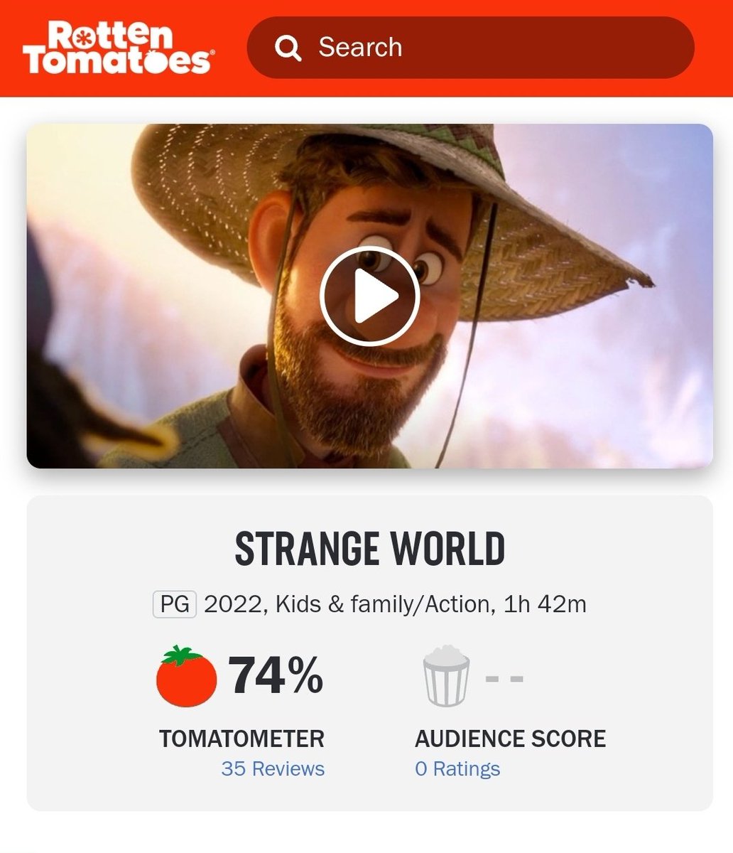DiscussingFilm on Twitter "StrangeWorld debuts on Rotten Tomatoes at