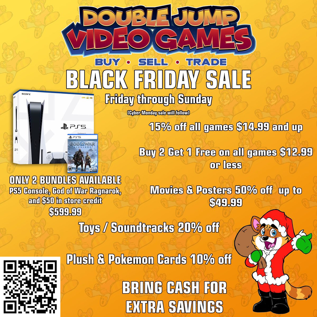 ogdoublejumpvg's tweet photo. Double Jump Video Games Black Friday Ad! #blackfriday #doublejumpvideogames #ps5 #sale #retrovideogames https://t.co/napLLBS1yw