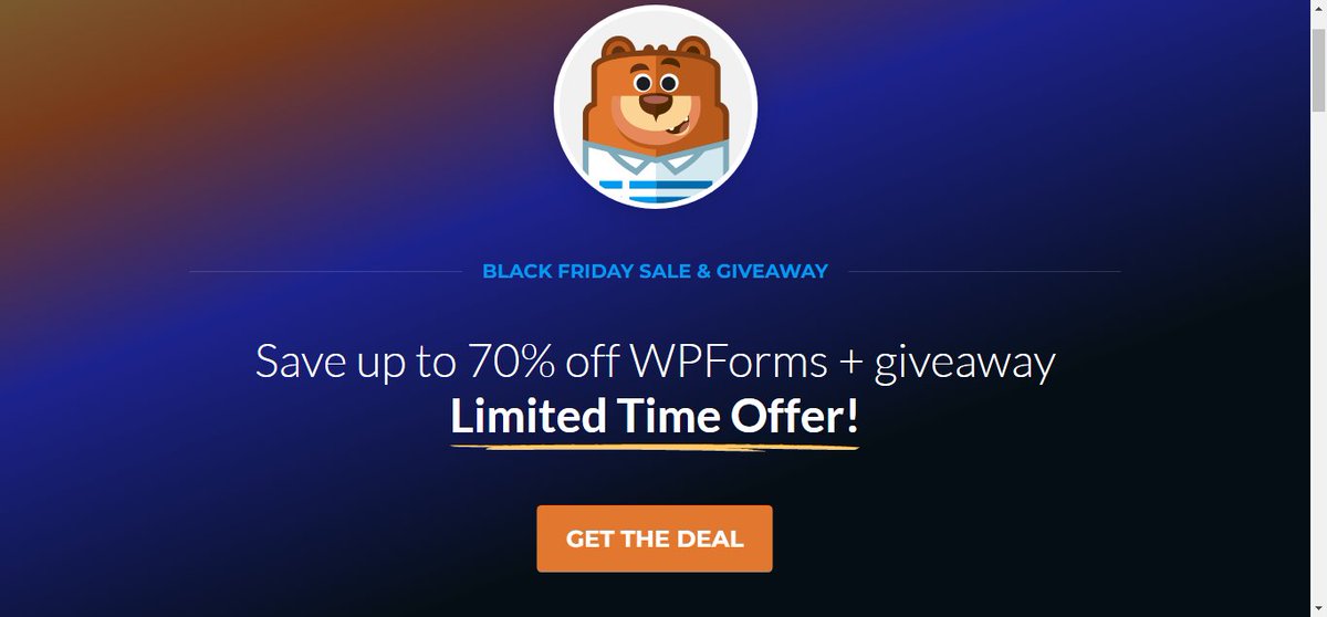angelaksgiles's tweet image. WPForms Black Friday 70% off + 13” Macbook Pro giveaway #wpforms #blackfridaysale #contactforms #wordpressplugins cybernaira.com/wpforms-black-… RT @cybernaira