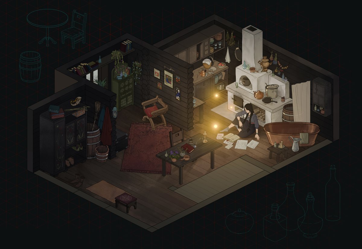 anne_svart's tweet photo. #digitalart #originalcharacter #oc #isometric #interior  #medieval #fantasy  
Izbooshka (witch hut) vol. 2 https://t.co/FgtEafwIXN