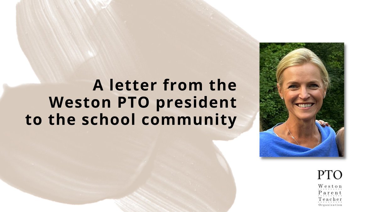 Gail Palmer, Weston PTO president, reflects on the organization’s engagement in the school community thus far this year and wishes all a happy holiday season. 

Read the letter: bit.ly/3VhVFYY