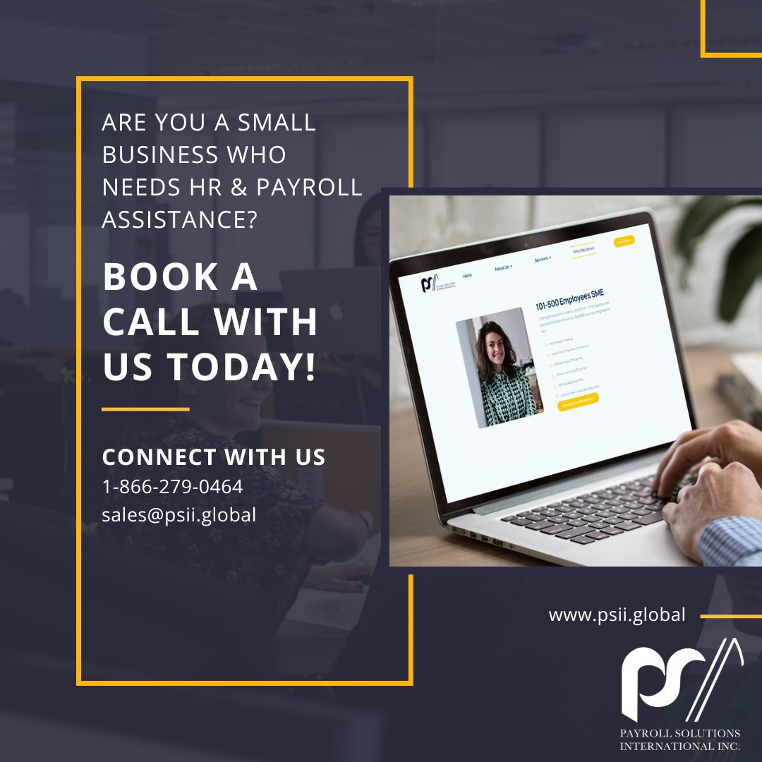Are you a small business that needs hr & payroll assistance?

PSII has the knowledge and expertise to help you overcome your challenges with payroll, time and attendance, benefits and many more

#psii #payroll #hrmanagement #hr #recruitment #innovativesoftware
