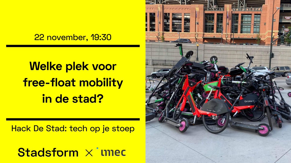 De een struikelt erover. De ander ziet de toekomst van stedelijke mobiliteit. Welke plek voor deel/strooisteps en -fietsen in de stad? We zoeken naar antwoorden met Karen Van Cluysen (<a href="/POLISnetwork/">POLIS</a>) en Emilie Couwenberg (<a href="/Stad_Antwerpen/">Stad Antwerpen</a>). <a href="/imec_int/">imec</a>  🎟️: bit.ly/3DJab4L