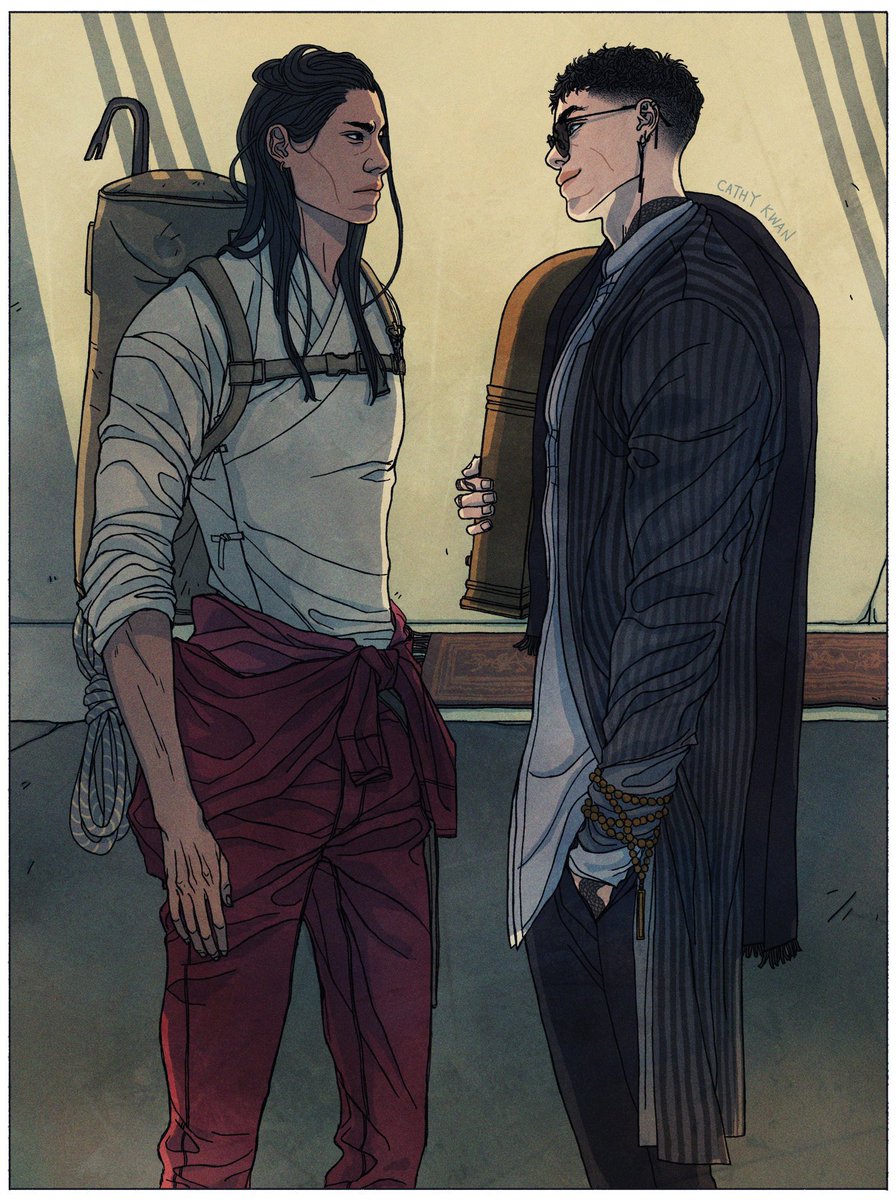 Kwong &amp; Zāl! Two exorcists. One suddenly started seeing ghosts, the other can’t see them anymore. A reluctant team up!

Spirits, a secret cult &amp; a slow burn!!👻📿❤️‍🔥🧿