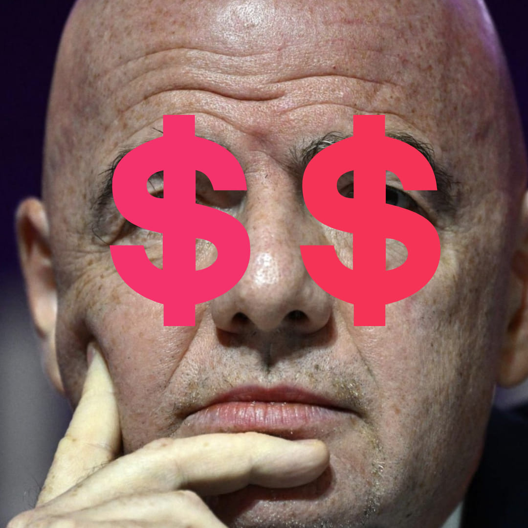 Heute fühl ich mich #Qatar
Heute fühl ich mich moneysexuell &amp; moralisch behindert
Heut fühl ich mich wie ein glatzköpfig-rückgratloser Ex-Rotschopf ohne Eier
Heut fühl ich mich böse &amp; egoman
Heut fühl ich mich gierig, seelenlos &amp; obszön reich
Heut fühl ich mich Infantino.
#WM2022