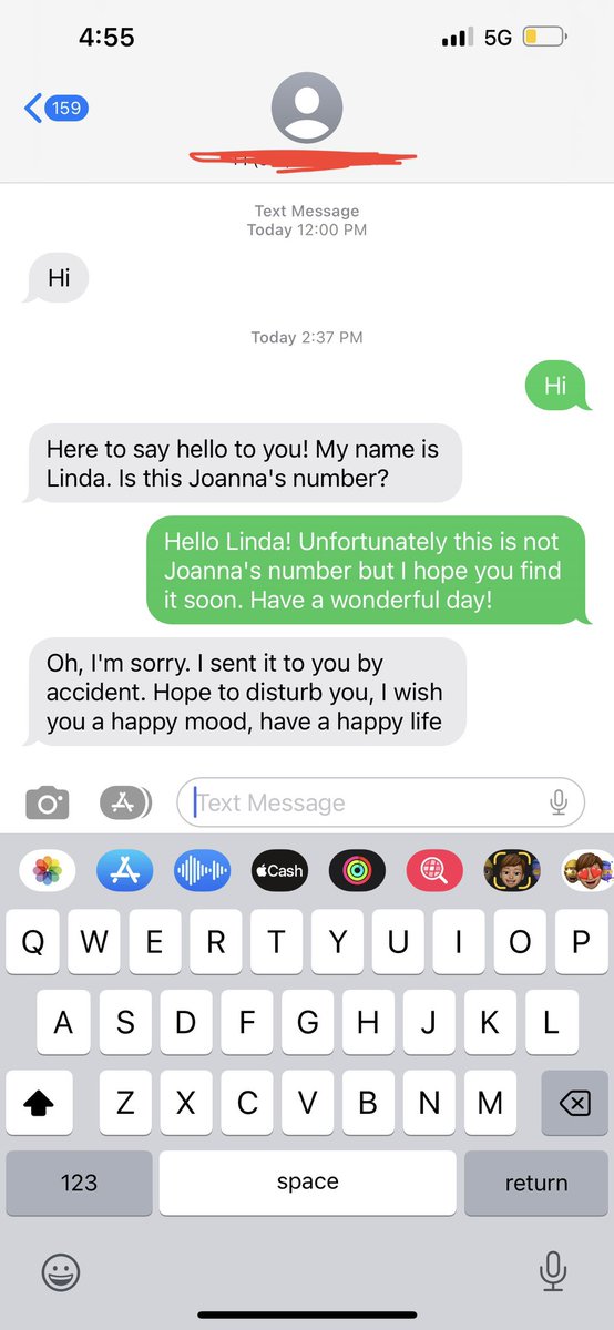 notwig's tweet image. Got this random text from this lady linda and she was so nice lol