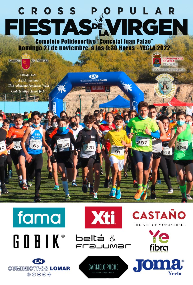 AytoYecla's tweet photo. Este domingo 27 de noviembre Cross Popular Fiestas de la Virgenn organizado por la Concejalía de Deportes y la Escuadra "Virgen del Castillo" https://t.co/jxsJ78lArB