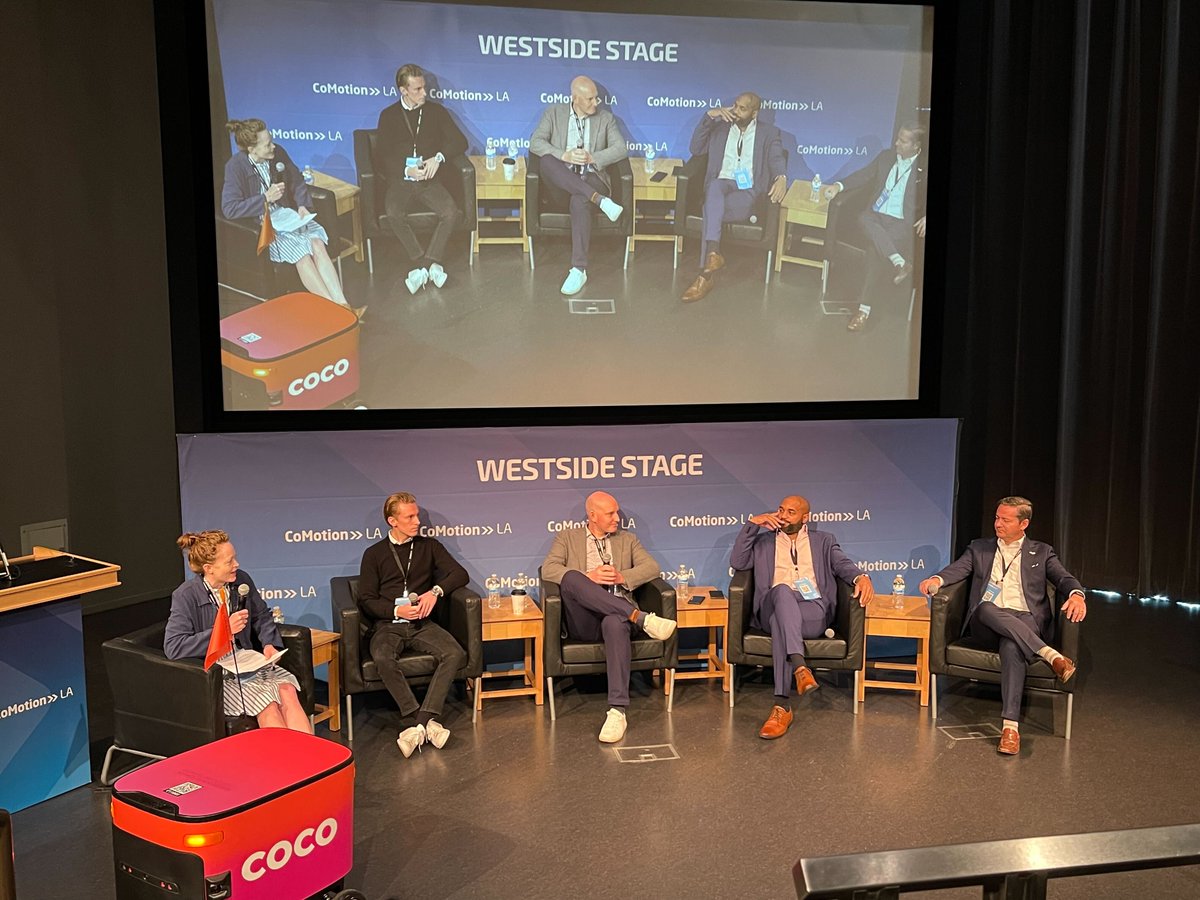 automotus_inc's tweet photo. ICYMI: Last week's #comotionLA was a blast. Terrific opportunity to connect and share with leaders in mobility & transportation. Automotus CEO, Jordan, shared his thoughts on last mile delivery in context of the #15minutecity on a great panel led by Kelly Rula of #urbanfreightlab https://t.co/tXzm2Tukp1