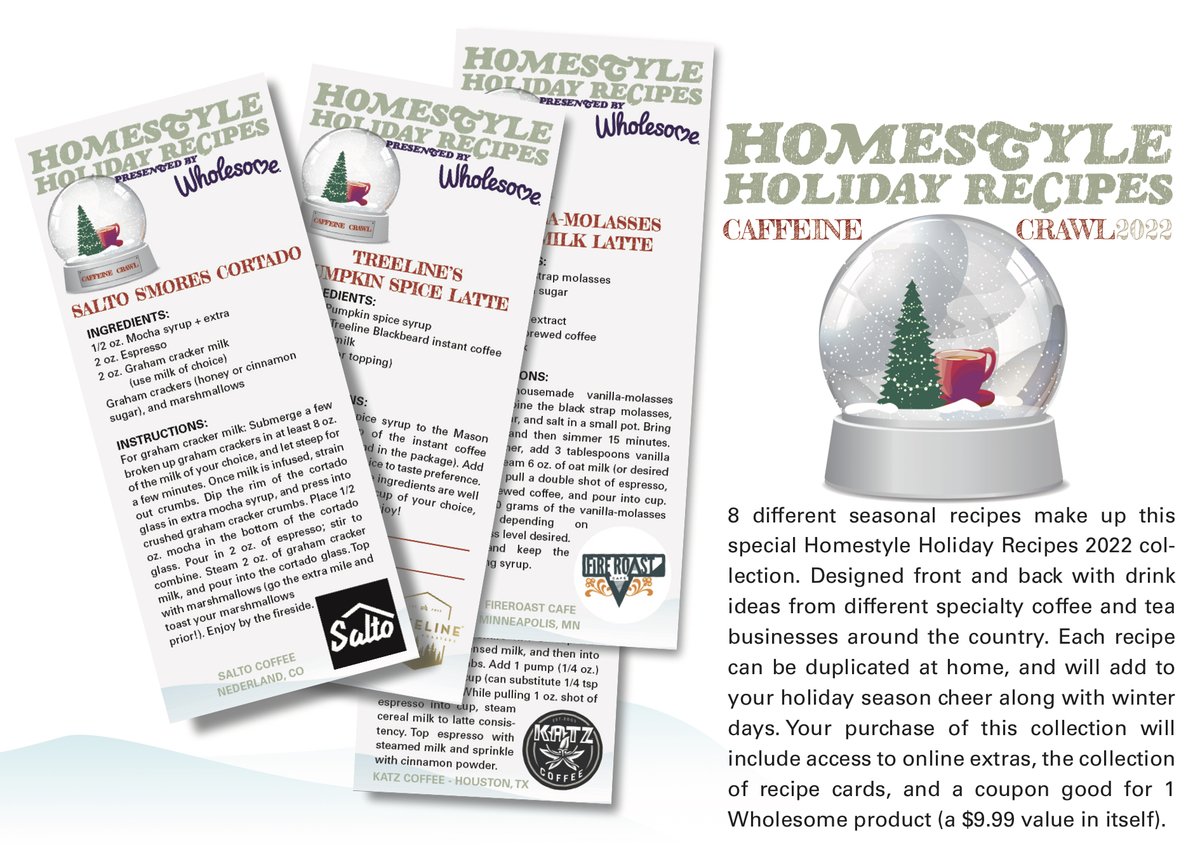 Add a lil' cozy comfort to your drink creations this holiday season. Our Homestyle Holiday Recipes collection is here! Order your copy today. 
.
caffeinecrawl.com/store/p1307/Ho…