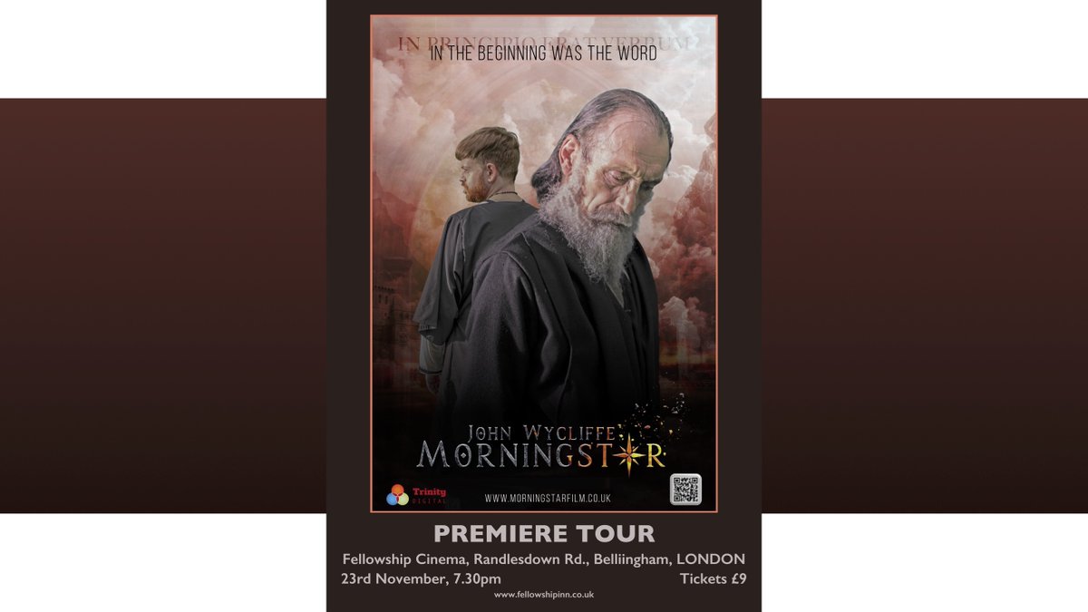The London premier of Morningstar - John Wycliffe, the film of the story of John Wycliffe, is scheduled for WEDNESDAY. 
Details and tickets: eventbrite.co.uk/e/morningstar-…