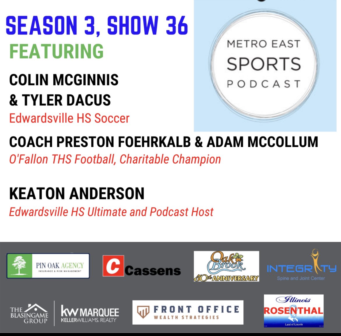 PodcastMetro's tweet photo. Talking soccer, football, and ultimate frisbee w/ this crew! Listen here: https://t.co/8U81huYpgR. @AdamMcCollum9 @ChadOpel @OTHSpantherbeat @othsboysvb @OTHSDistrict203 @othsmoe @dacus_tyler @princi_fox https://t.co/rFUKM6Z6d4