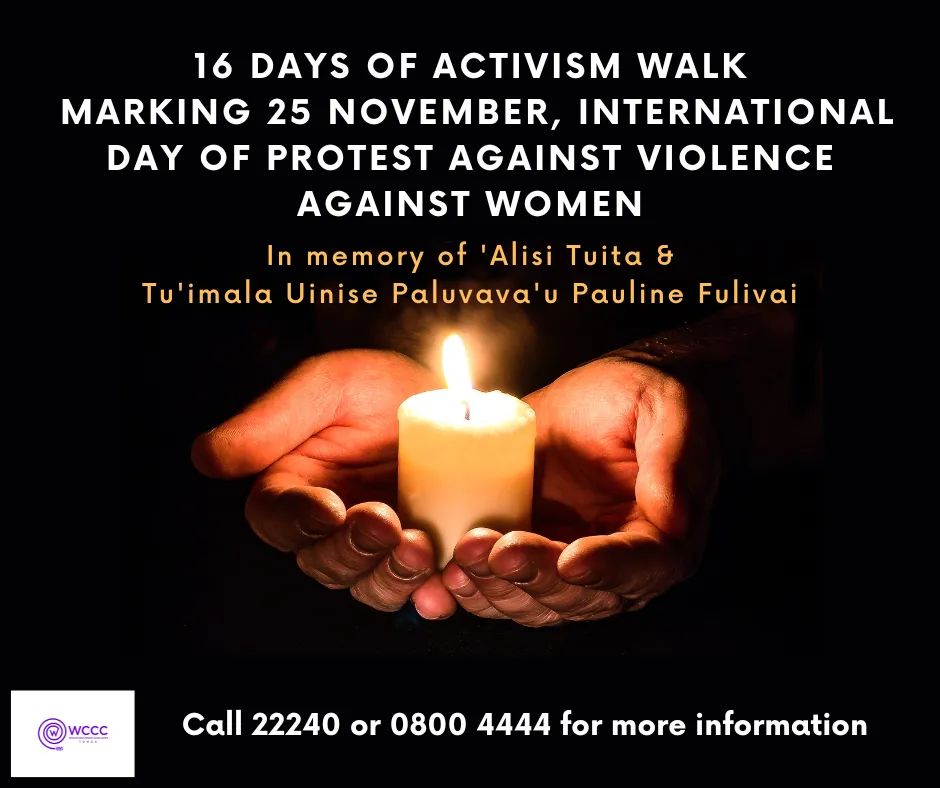 FredericaTuita's tweet photo. In memory of dear friends and relatives we've lost to #DomesticViolence. 

Rest in peace to two women we knew and loved 'Alisi Tuita and Tu'imala Fulivai #16DaysOfActivism #JusticeForMala 

Thank you @OfaGuttenbeil and @TongaWCCC @WCCCTonga for organizing this 🙏🇹🇴 https://t.co/W8U6BPaF8G
