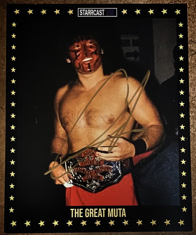 RT and help us surpass 10K followers tonight! 

Will choose 1 person to take home this signed 8x10 of The Great Muta!