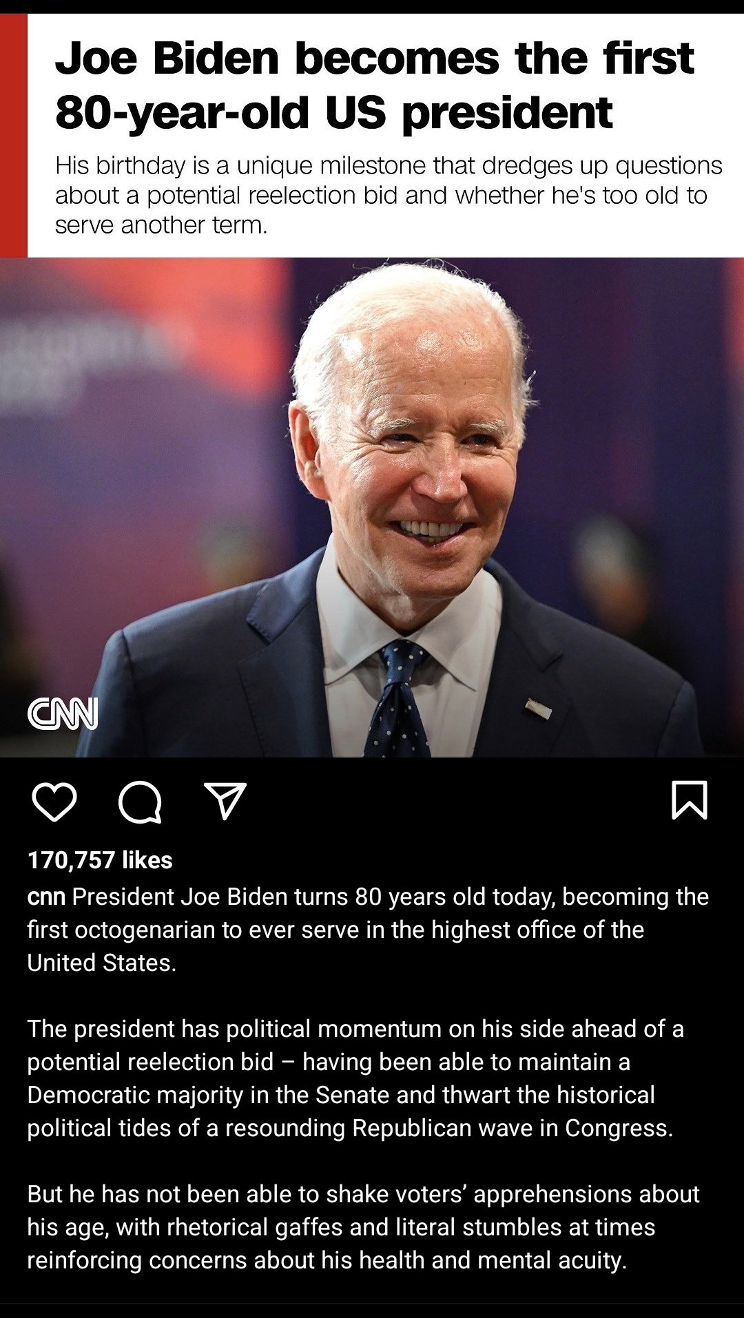 Happy 80th birthday President Joe Biden. 