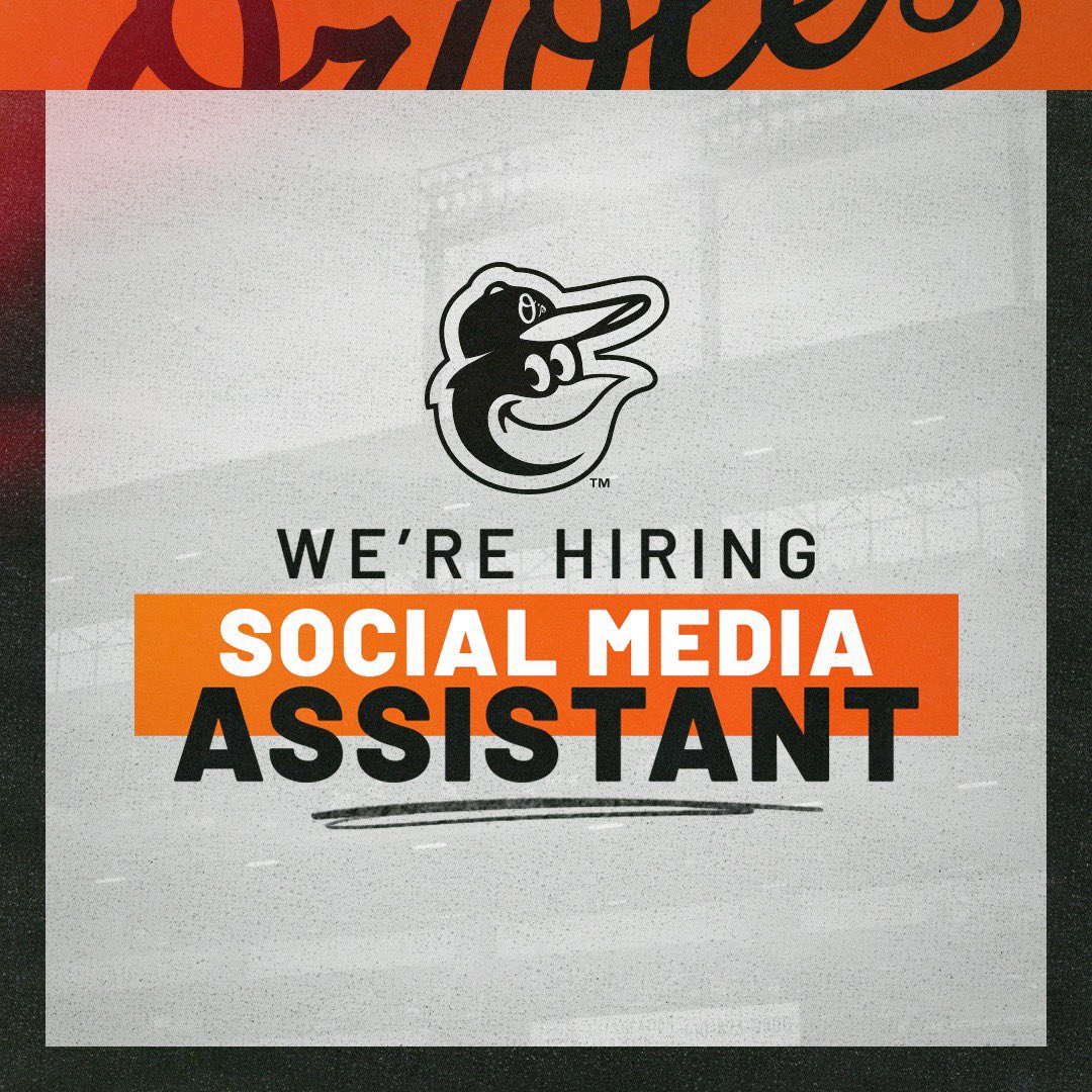 sofff_'s tweet photo. Working in social is pretty cool and I make funny jokes sometimes too 🫡

Come join me on the O’s social team as a seasonal assistant! My DMs are open if you have any questions. 

🔗: https://t.co/T8vYU3LgRp https://t.co/zmM8wyOB3Q