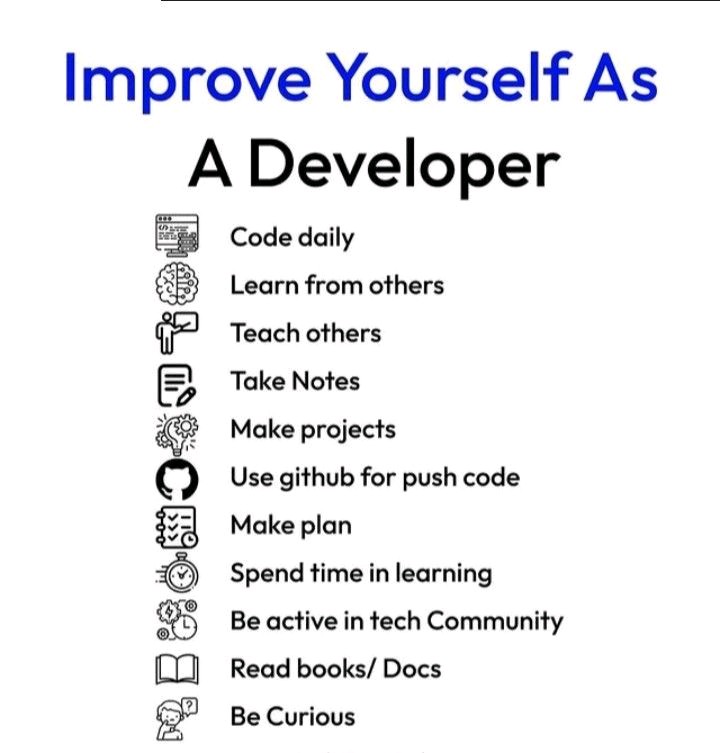 odilsondev's tweet photo. Improve yourself as a developer
#coding #programming #programmerlife #happycoding #webdevelopment #webdeveloper #wecodeinpython #pythonprogramming #python #web https://t.co/fHIJBLsXFg