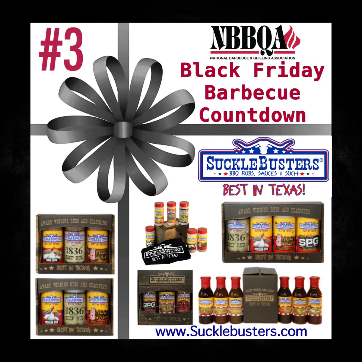 NBBQA (@nbbqa) on Twitter photo NBBQA presents the Black Friday Barbecue Countdown. š
Hereās #3!
<a href="/SuckleBusters/">SuckleBusters</a>
Slice up for the holidays with these gift packs. To order click here
sucklebusters.com/gift-boxes/
#nbbqa #nbbqamember NBBQA presents the Black Friday Barbecue Countdown. š
Hereās #3!
<a href="/SuckleBusters/">SuckleBusters</a>
Slice up for the holidays with these gift packs. To order click here
sucklebusters.com/gift-boxes/
#nbbqa #nbbqamember