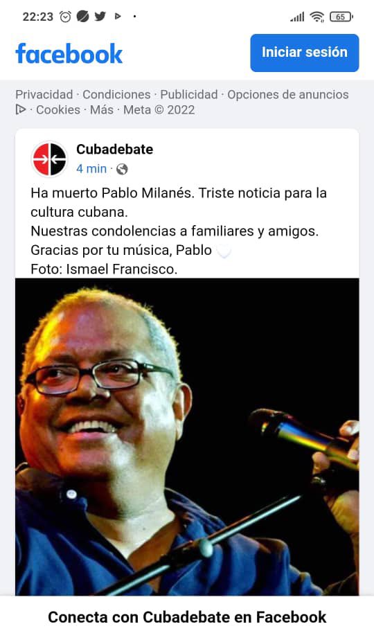 Pablo Milanés, un GRANDE de la música, un cubano en toda línea, dice adiós.