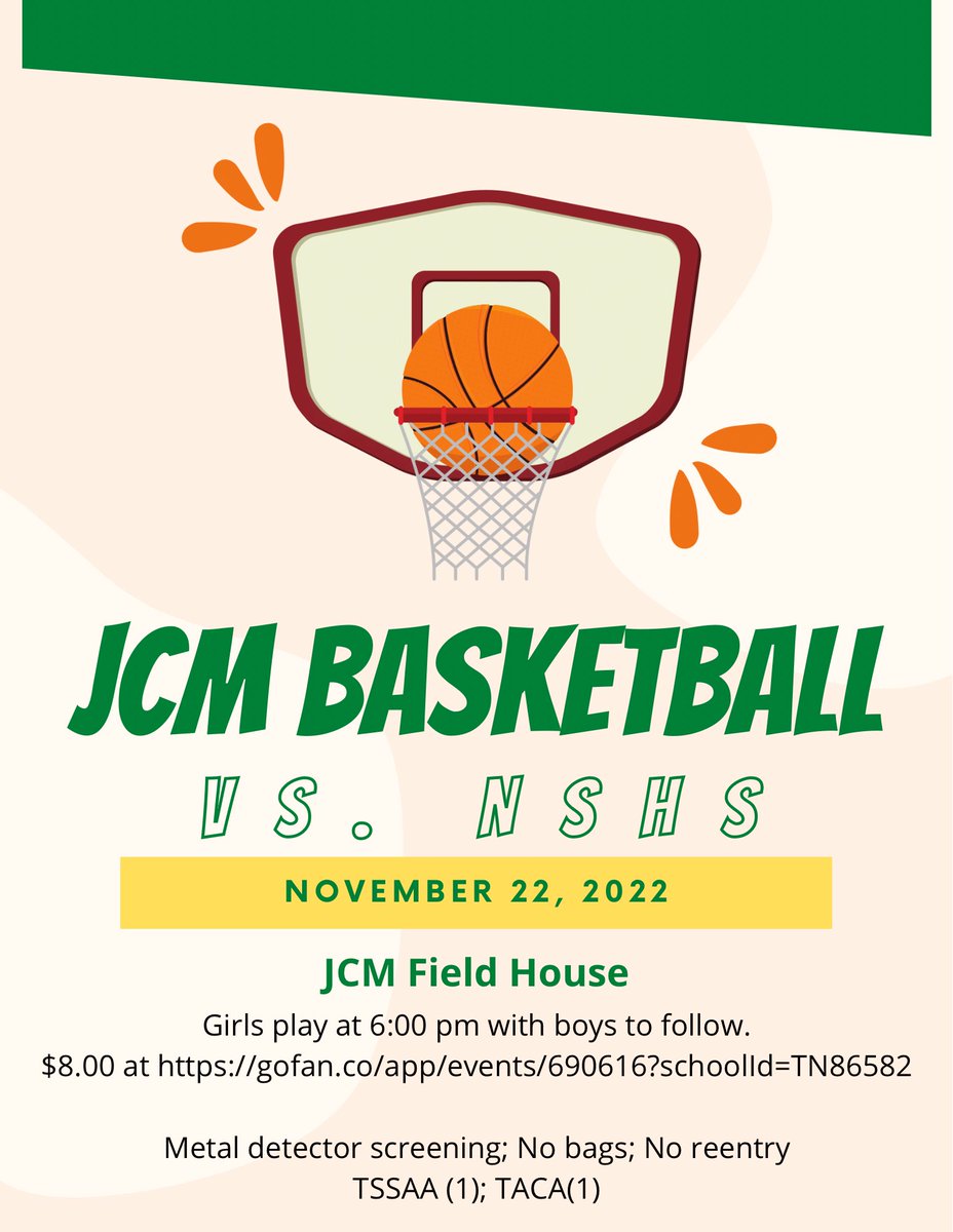 JCMCougars's tweet photo. Join us as JCM Cougars play our first home game at our brand new field house! Let’s go Cougars!! 💚💛🏀 @RamonicaD @ap_baker1 https://t.co/2en9kFPSU6
