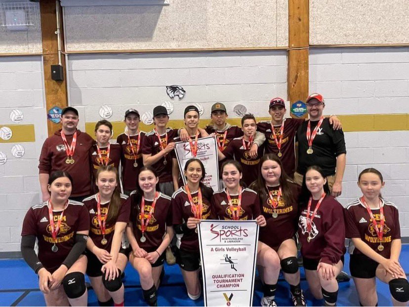 JCEMSchool's tweet photo. Congratulations to our boys and girls JCEM Wolverines on winning the Regional qualifiers and now preparing for Provincials. Thank you to all the organizers and host teams, much appreciated! @cmwhawk @schoolsportsnl @NLTeachersAssoc https://t.co/84QNxOwDen