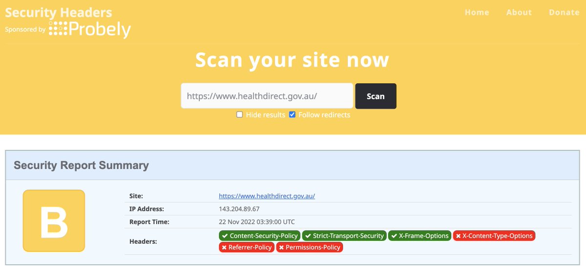 GovAuStandards's tweet photo. https://t.co/fwh5NR3UYT scores well except for terrible performance due to no HTTP/2, a lack of optimisation and code bloat. Devs in CBD offices may not notice how slow the site is but taxpayers in remote areas on slow networks deserve better @healthdirectAU https://t.co/XM0SflPqr5