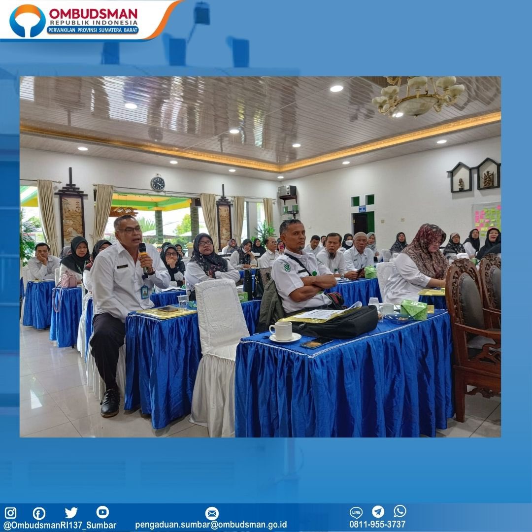 OmbudsmanSumbar's tweet photo. Tim Ombudsman RI Perwakilan Provinsi Sumatera Barat menjadi Narasumber dan Fasilitator dalam kegiatan Bimbingan Teknis Pengelolaan Pengaduan Pelayanan Publik di Lingkungan Pemerintah Kabupaten Pasaman. 
#Awasitegurlaporkan
#OmbudsmanRI
#OmbudsmanRISumbar https://t.co/6KVN8kKF3K