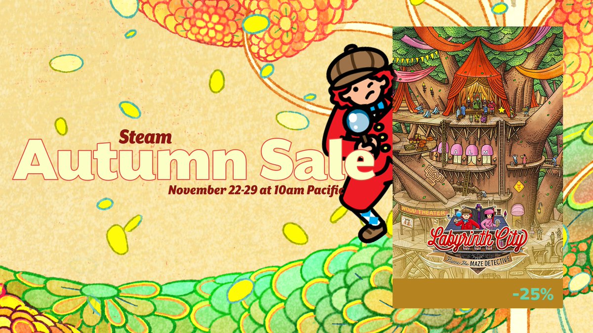 🎮Haven't tried #LabyrinthCity yet? 
😍We are part of #Steam autumn sales now. 
🙌Grab our game for 25% off from 10 am (Pacific Time) Nov. 22th to 29th.

#indiegame #gameart